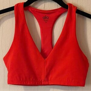 ALO Yoga Alosoft Base Sports Bra, Red